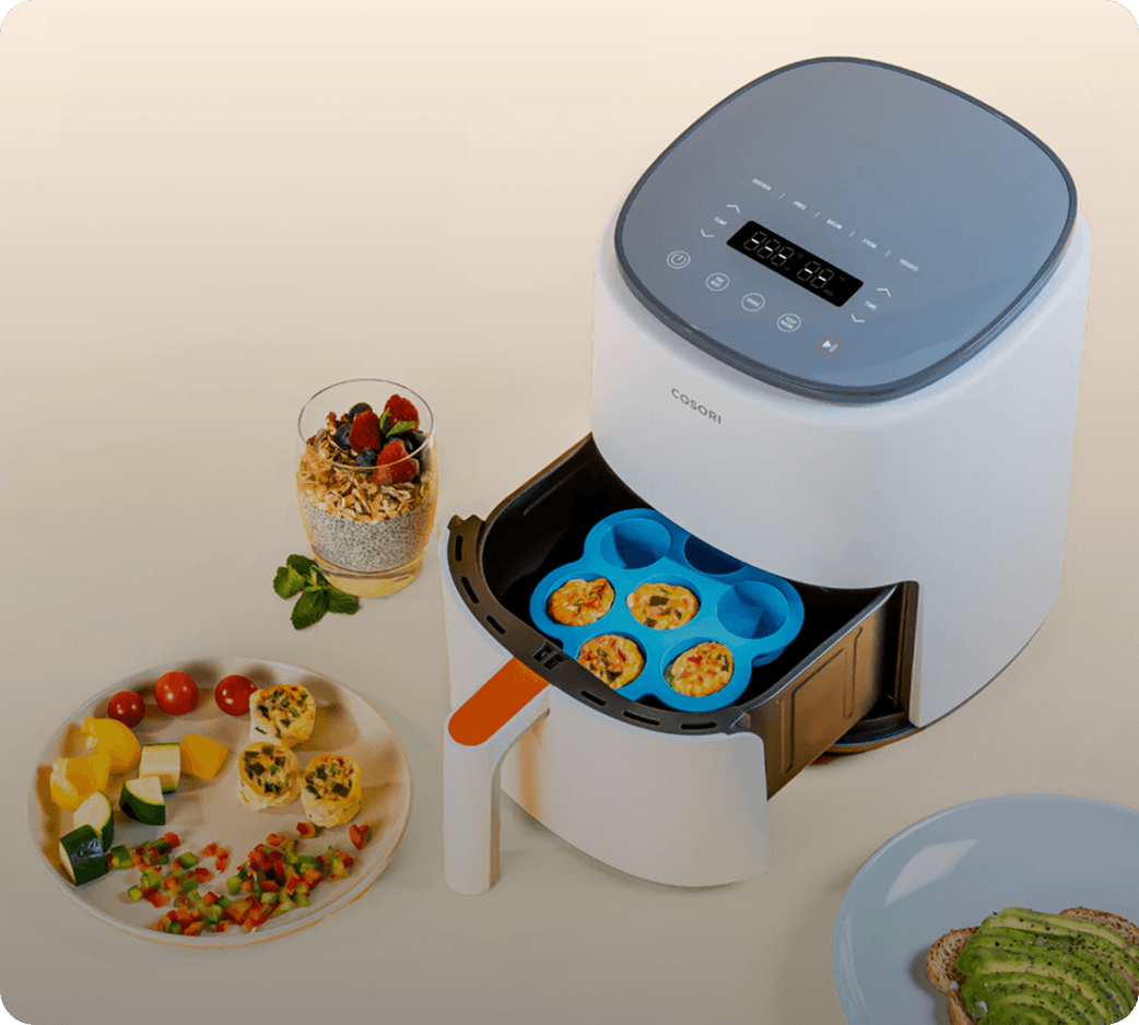 Preparing a meal in a connected COSORI kitchen